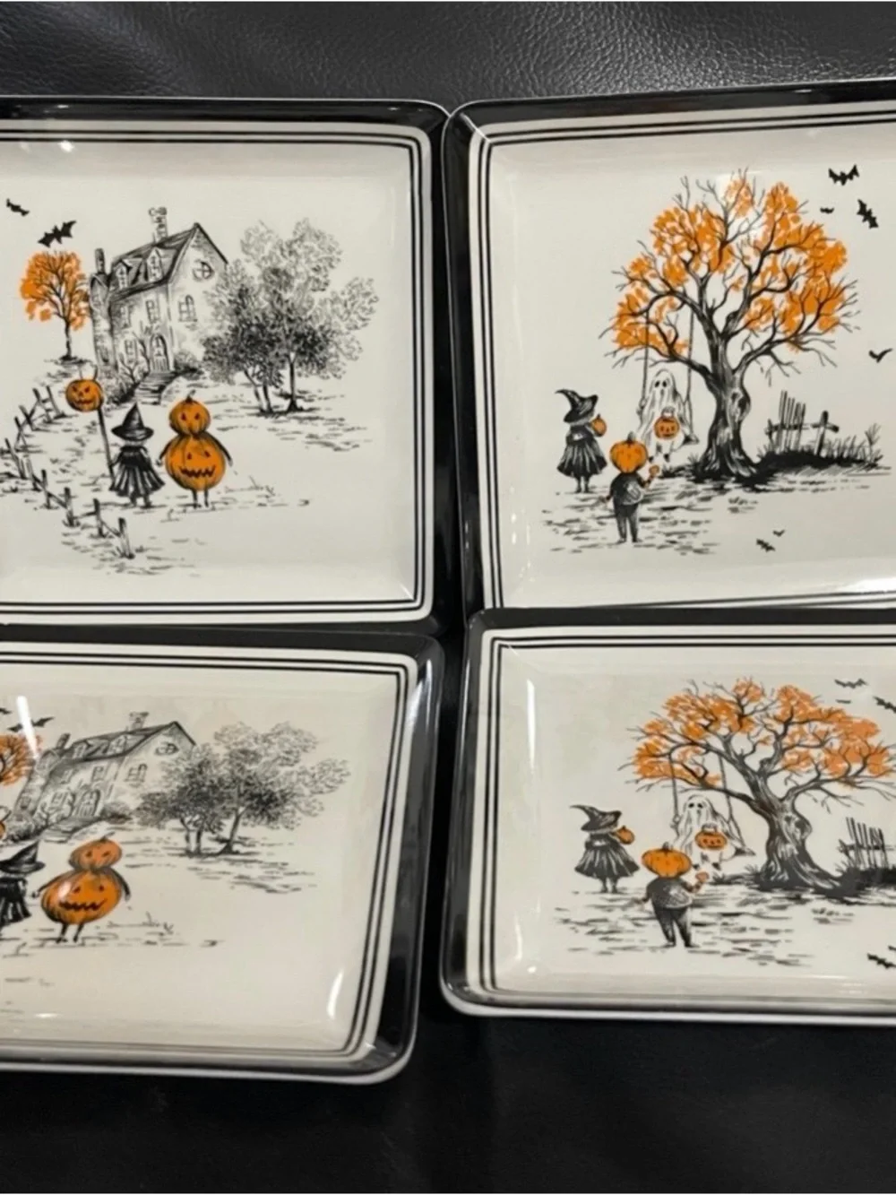 Halloween Nicole Miller Appetizer Plates, Set of 4